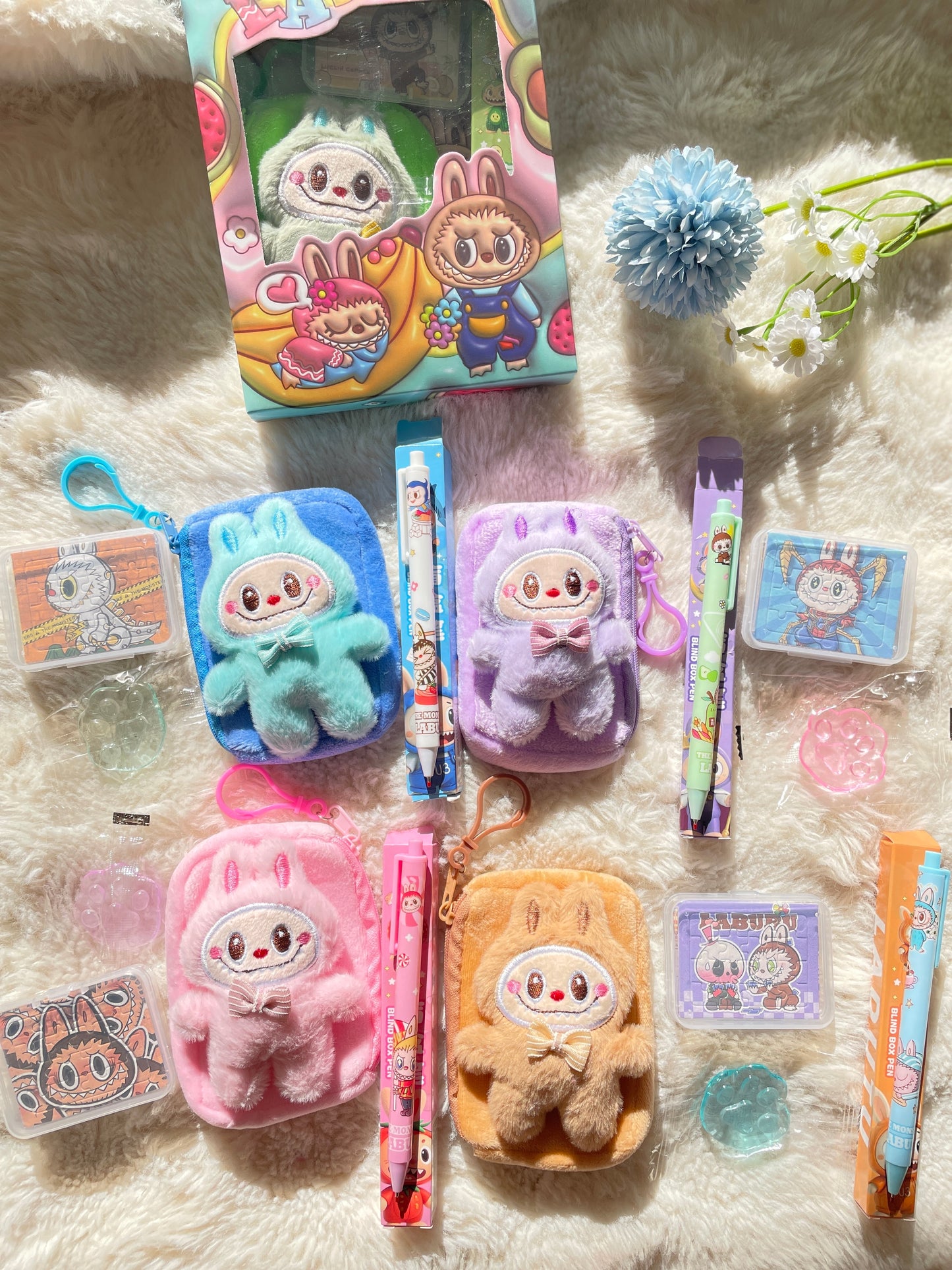 Labubu Coin Purse & Puzzle Stationery Set