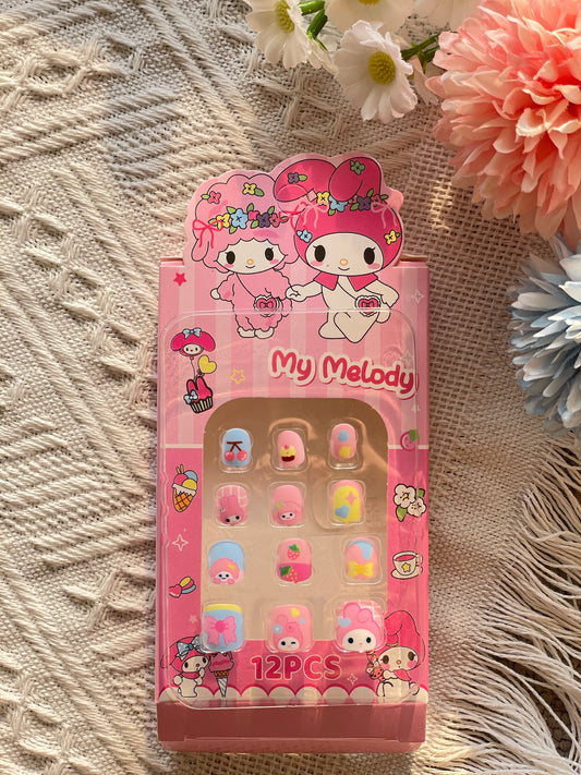 Press-On Cartoon Nails for Kids