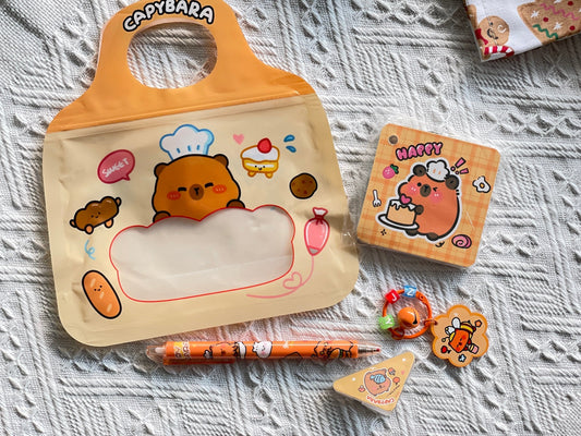 Baking Capybara stationery gift set party bag fillers