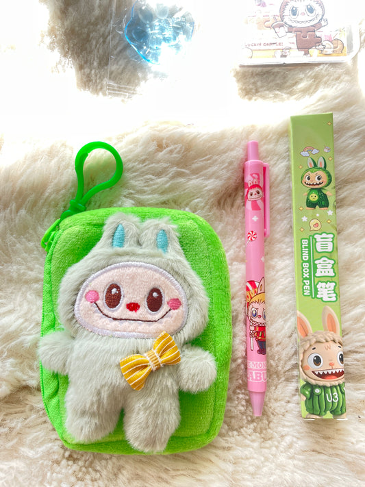 Labubu Coin Purse & Puzzle Stationery Set