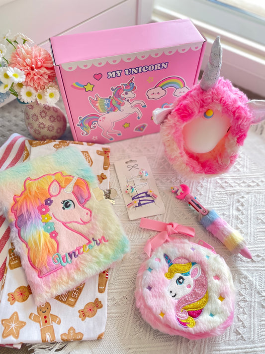 Unicorn Dream Plush Notebook & Accessories Gift Set