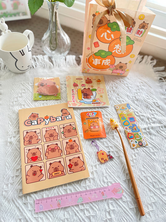 Capybara stationery gift set