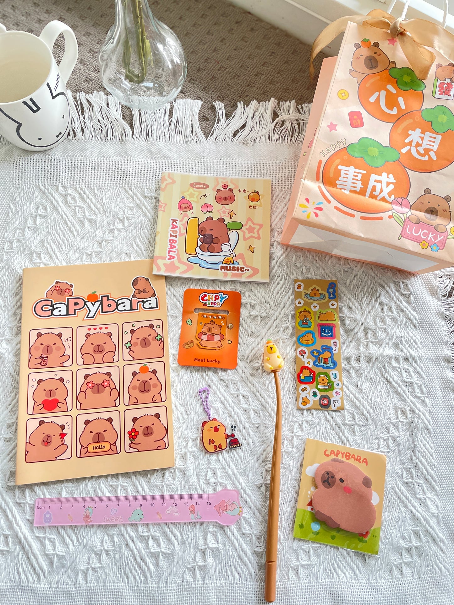Capybara stationery gift set
