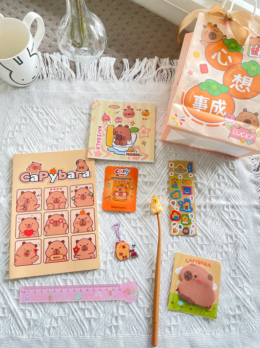Capybara stationery gift set