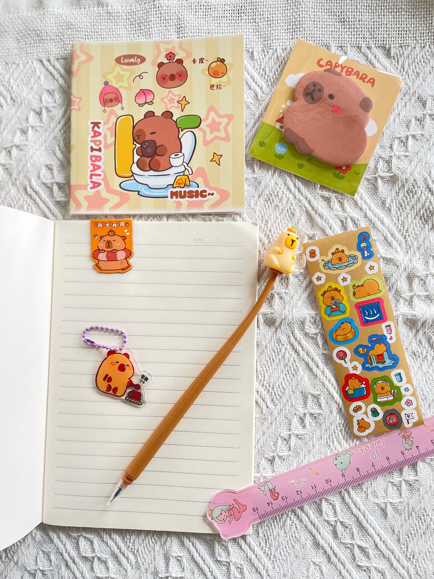 Capybara stationery gift set